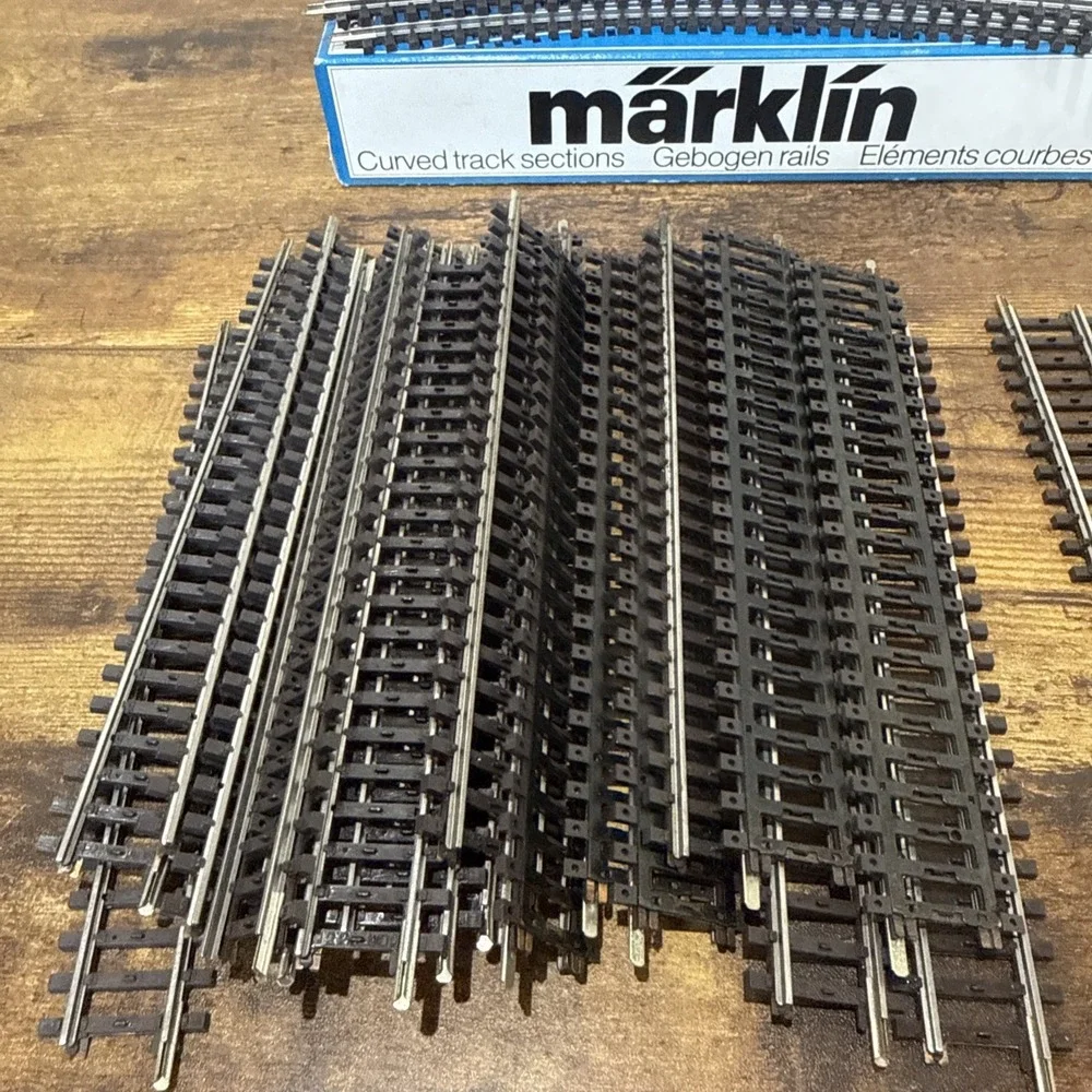 Marklin Curved And Straight K Track HO Scale AC 45 Pieces Misc Sizes